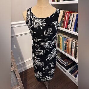 Elegant Black and White Floral Dress